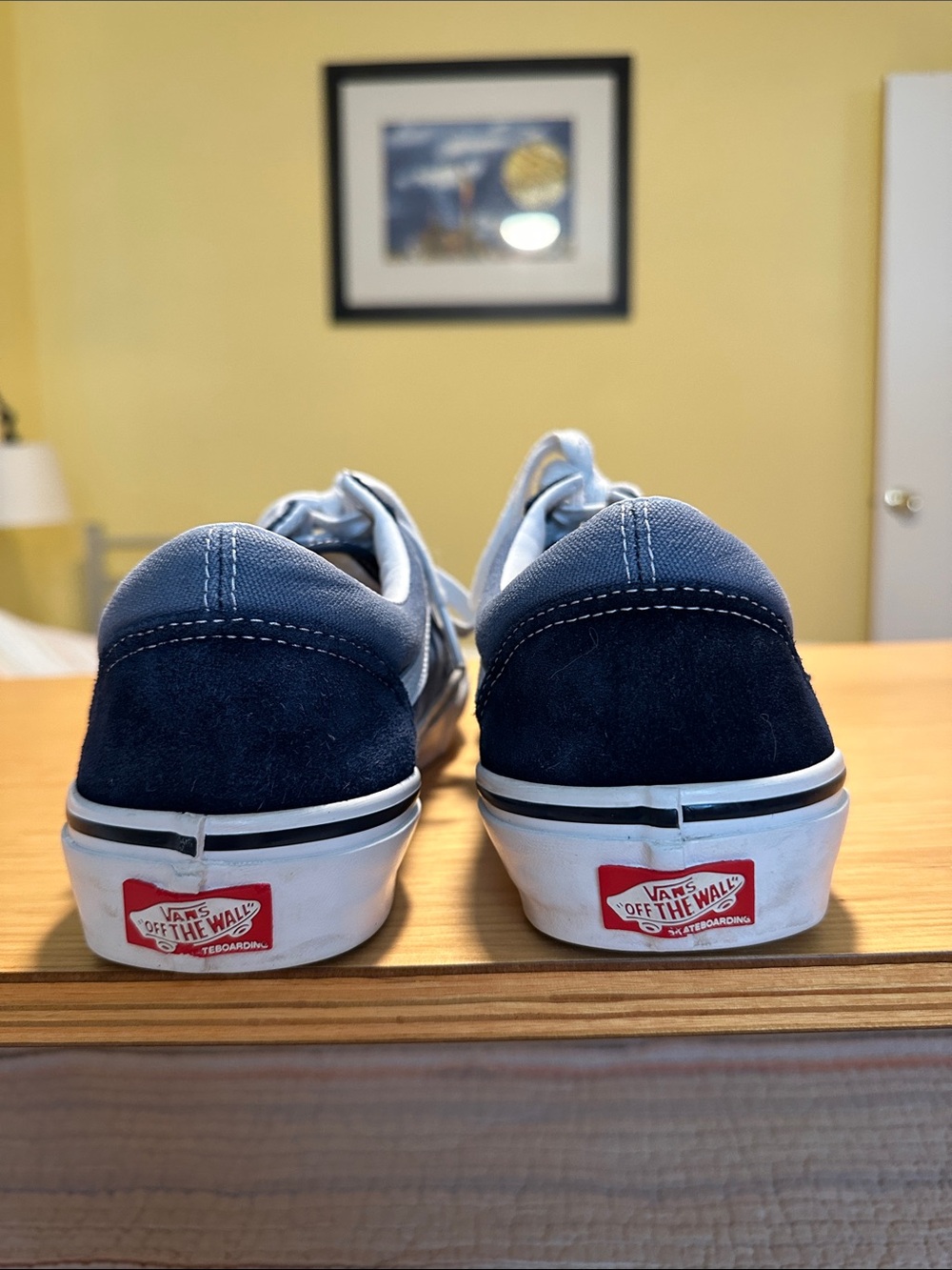 Vans Men’s Navy and White Skate Old Skool Sneakers - Picture 6 of 13